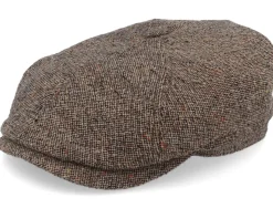 6-panel Virgin Wool Brown Flat Cap - Stetson