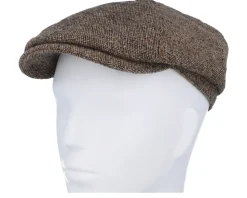 6-panel Virgin Wool Brown Flat Cap - Stetson