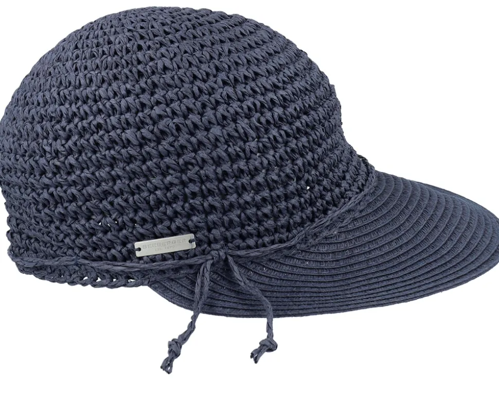 Paper Straw Navy Sun Hat - Seeberger
