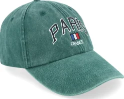 Paris France Washed Green Dad Cap - Iconic