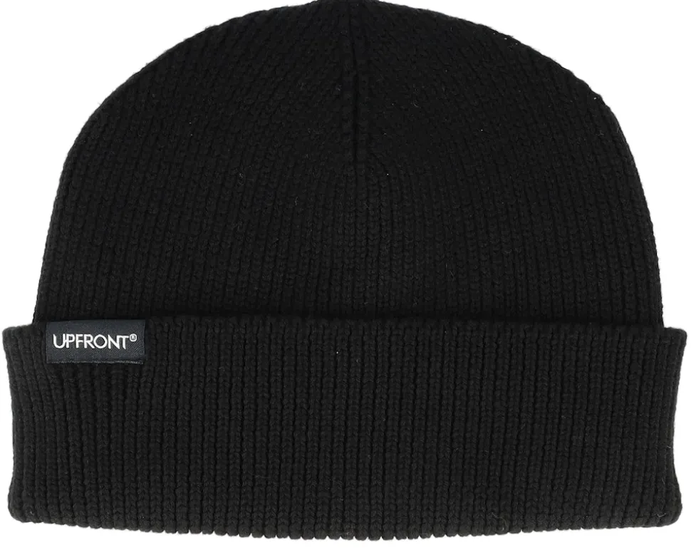 Patch Rib Beanie Color Black Cuff - Upfront