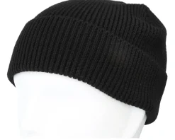 Patch Rib Beanie Color Black Cuff - Upfront