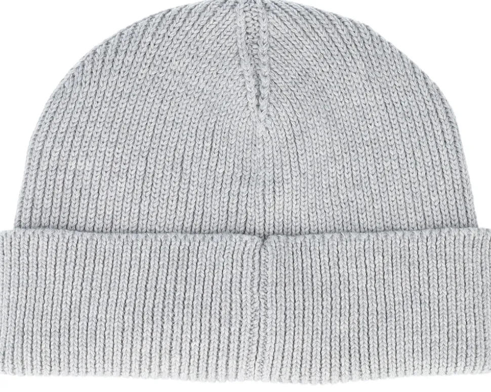 Patch Rib Beanie Color Light Grey Melange Cuff - Upfront