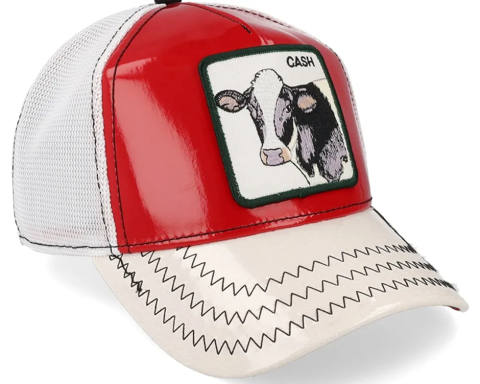 Patent Leather Golden Calf Red/White Trucker - Goorin Bros.