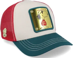 Peanuts Snoopy White/Red/Dark Green Trucker - Capslab