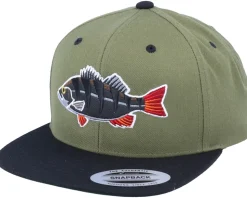 Perch Black Applique Olive/Black Snapback - Skillfish
