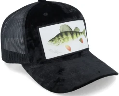 Perch Fishing Velvet Black Trucker - Skillfish