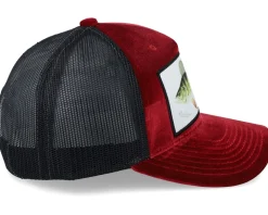 Perch Fishing Velvet Red/Black A-frame Trucker - Skillfish