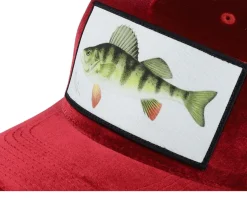 Perch Fishing Velvet Red/Black A-frame Trucker - Skillfish