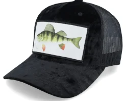 Perch Fishing Velvet Red/Black A-frame Trucker - Skillfish