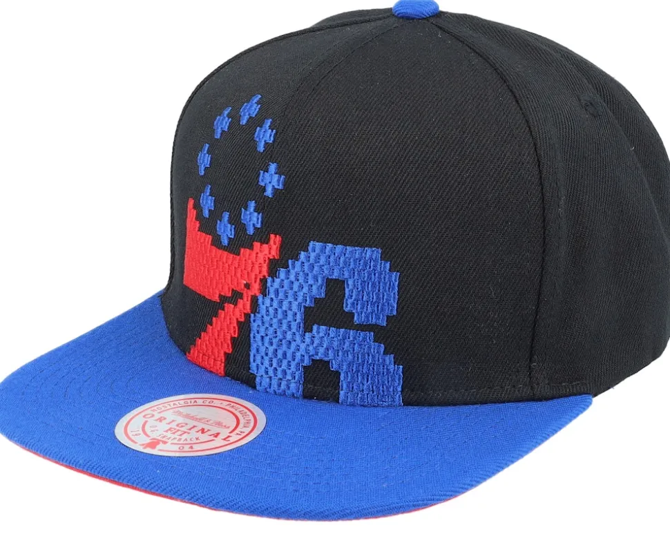 Philadelphia 76ers 8 Bit Xl Black/Royal Snapback - Mitchell & Ness