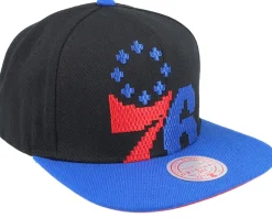 Philadelphia 76ers 8 Bit Xl Black/Royal Snapback - Mitchell & Ness