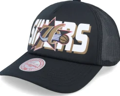 Philadelphia 76ers Billboard Hwc Black Trucker - Mitchell & Ness