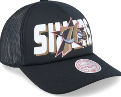 Philadelphia 76ers Billboard Hwc Black Trucker - Mitchell & Ness