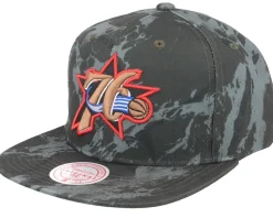 Philadelphia 76ers Down For All Black Snapback - Mitchell & Ness