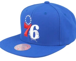 Philadelphia 76ers Embroidery Glitch Blue Snapback - Mitchell & Ness