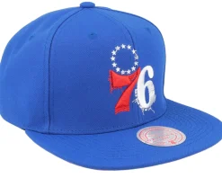 Philadelphia 76ers Embroidery Glitch Blue Snapback - Mitchell & Ness