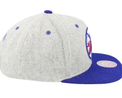 Philadelphia 76ers Melton Patch Grey/Royal Snapback - Mitchell & Ness