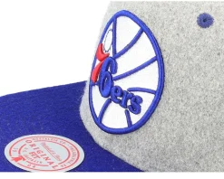 Philadelphia 76ers Melton Patch Grey/Royal Snapback - Mitchell & Ness