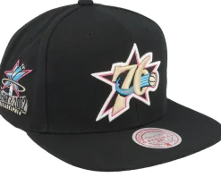 Philadelphia 76ers Neon Tropical Hwc Black Snapback - Mitchell & Ness