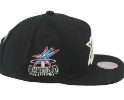 Philadelphia 76ers Neon Tropical Hwc Black Snapback - Mitchell & Ness