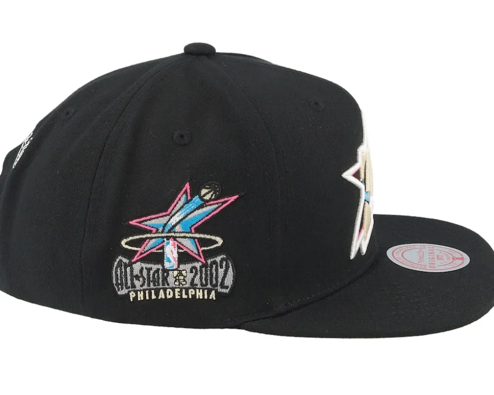 Philadelphia 76ers Neon Tropical Hwc Black Snapback - Mitchell & Ness