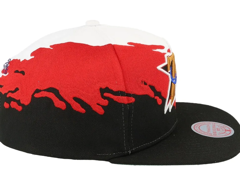 Philadelphia 76ers Paintbrush White/Black Snapback - Mitchell & Ness