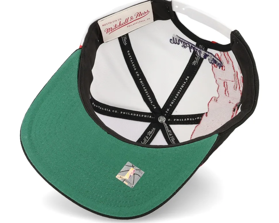 Philadelphia 76ers Paintbrush White/Black Snapback - Mitchell & Ness