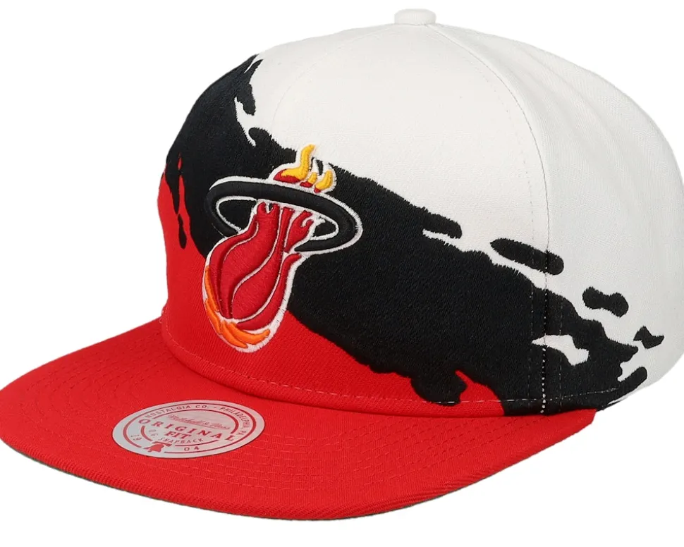 Philadelphia 76ers Paintbrush White/Black Snapback - Mitchell & Ness