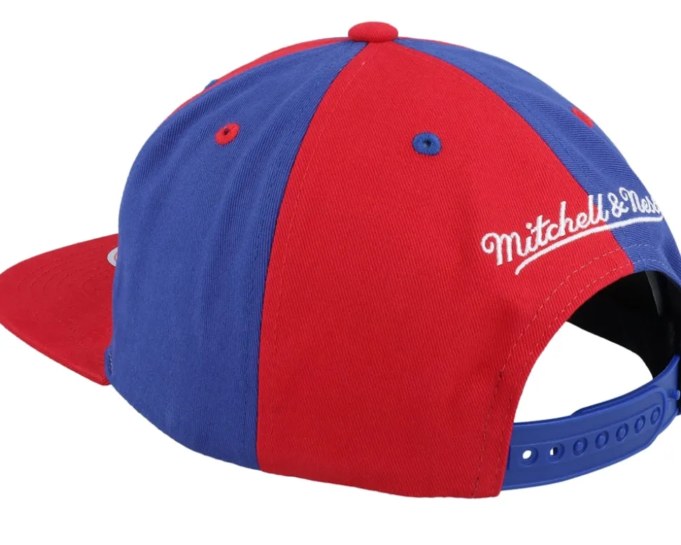 Philadelphia 76ers Pinwheel Of Fortune Red/Royal Snapback - Mitchell & Ness
