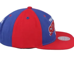 Philadelphia 76ers Pinwheel Of Fortune Red/Royal Snapback - Mitchell & Ness