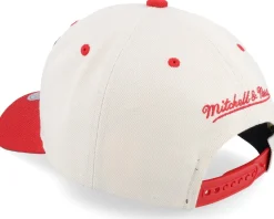 Philadelphia 76ers Retro Type Pro Off White/Red Adjustable - Mitchell & Ness