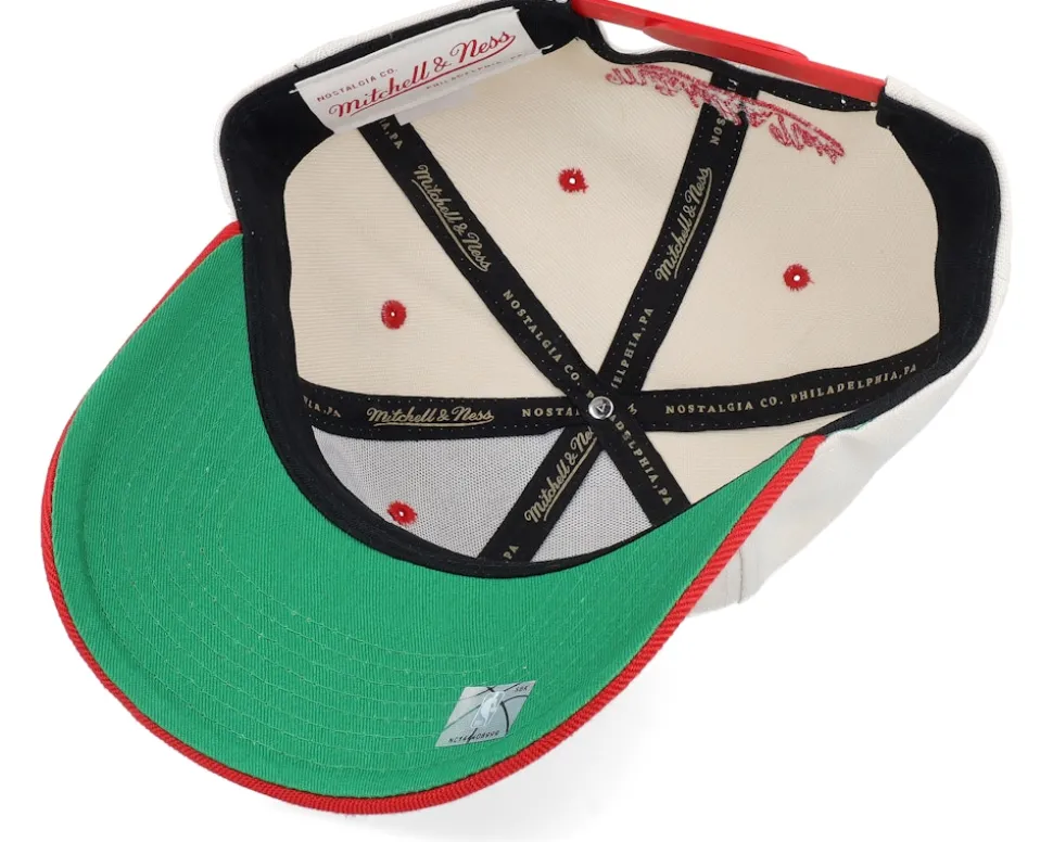 Philadelphia 76ers Retro Type Pro Off White/Red Adjustable - Mitchell & Ness