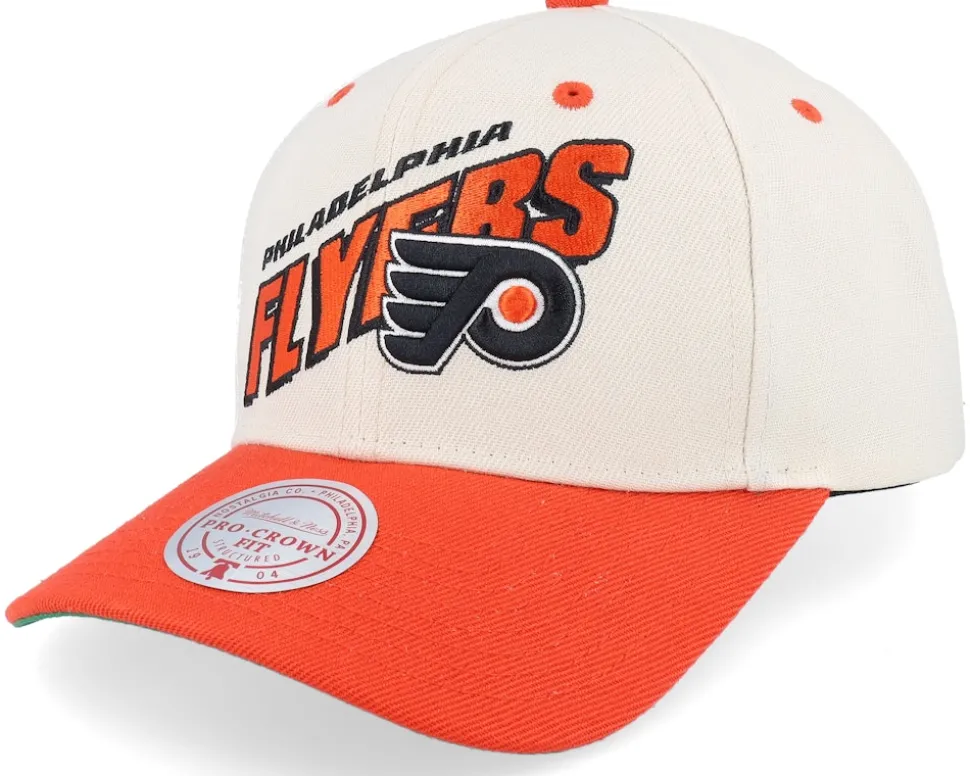 Philadelphia 76ers Retro Type Pro Off White/Red Adjustable - Mitchell & Ness