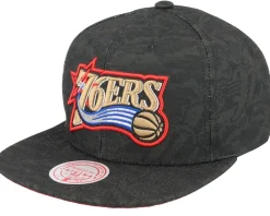 Philadelphia 76ers Team Digi Camo Black Snapback - Mitchell & Ness