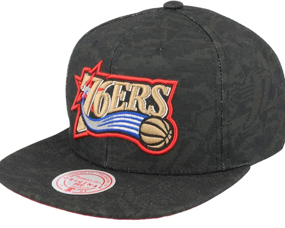 Philadelphia 76ers Team Digi Camo Black Snapback - Mitchell & Ness