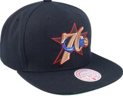 Philadelphia 76ers Team Ground 2.0 Black Snapback - Mitchell & Ness
