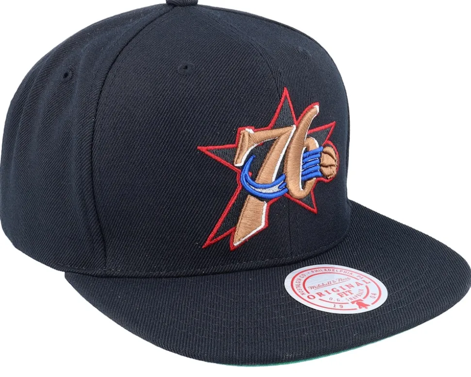 Philadelphia 76ers Team Ground 2.0 Black Snapback - Mitchell & Ness