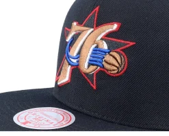 Philadelphia 76ers Team Ground 2.0 Black Snapback - Mitchell & Ness