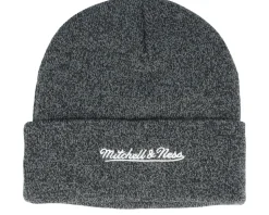 Philadelphia 76ers XL Logo Patch Knit Heather Black Cuff - Mitchell & Ness