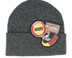 Philadelphia 76ers XL Logo Patch Knit Heather Black Cuff - Mitchell & Ness