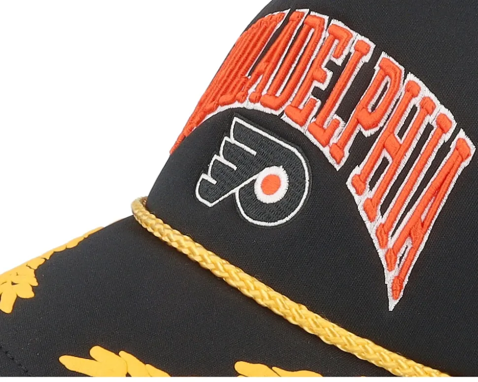 Philadelphia Flyers Gold Leaf Hwc Black Trucker - Mitchell & Ness