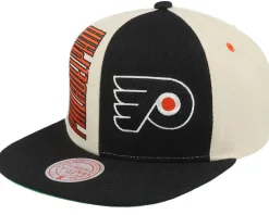 Philadelphia Flyers Pop Panel Off White/Black Snapback - Mitchell & Ness