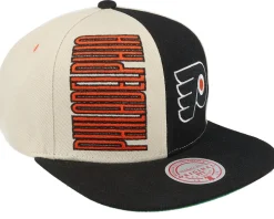 Philadelphia Flyers Pop Panel Off White/Black Snapback - Mitchell & Ness