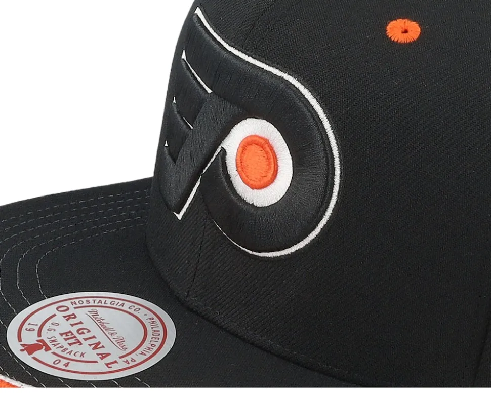 Philadelphia Flyers Rising Tide Cap Vintage Black Snapback - Mitchell & Ness