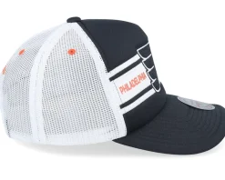 Philadelphia Flyers Sideline Vintage Black/White A-frame Trucker - Mitchell & Ness