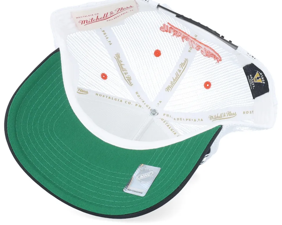 Philadelphia Flyers Sideline Vintage Black/White A-frame Trucker - Mitchell & Ness