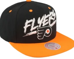 Philadelphia Flyers Transcript Blue/Orange Snapback - Mitchell & Ness