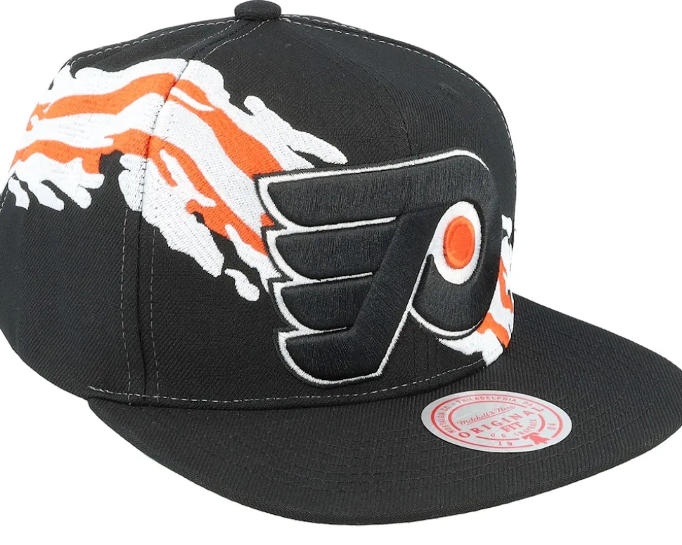 Philadelphia Flyers Vintage Paintbrush Black Snapback - Mitchell & Ness