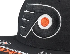Philadelphia Flyers Vintage Hat Trick Black Snapback - Mitchell & Ness